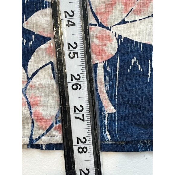 J Jill Pure Jill Linen Sleeveless Floral Blouse Navy Blue Lightweight Top XS - Picture 5 of 8